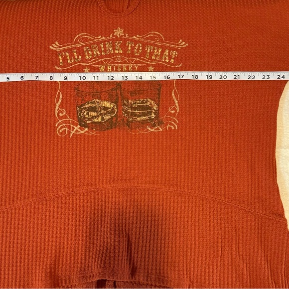 EUC Cato Burnt Orange Size L Waffle Knit Top “I’ll Drink To That Whiskey” - Picture 8 of 11